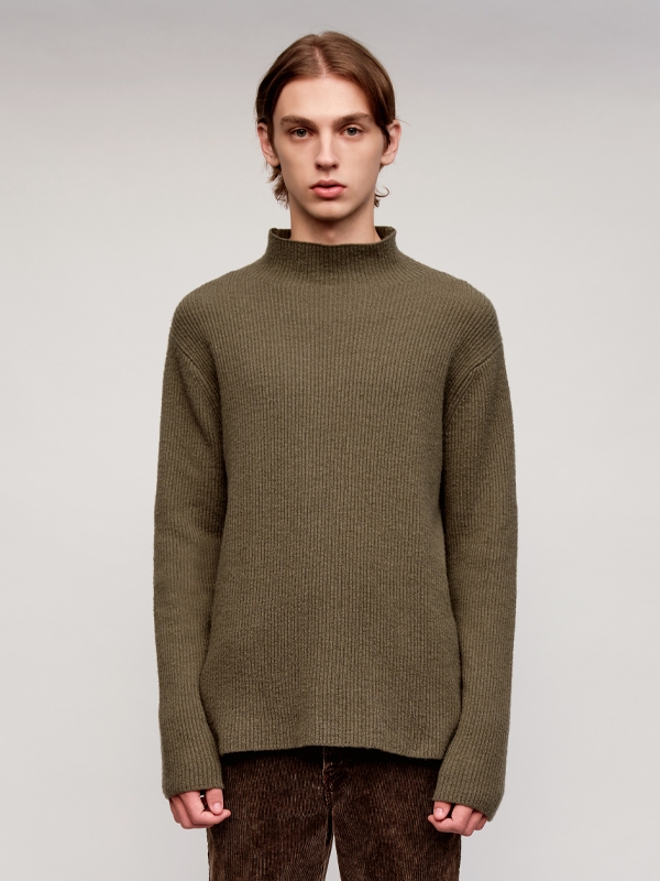 Cashmere Half Neck Sweater_Khaki