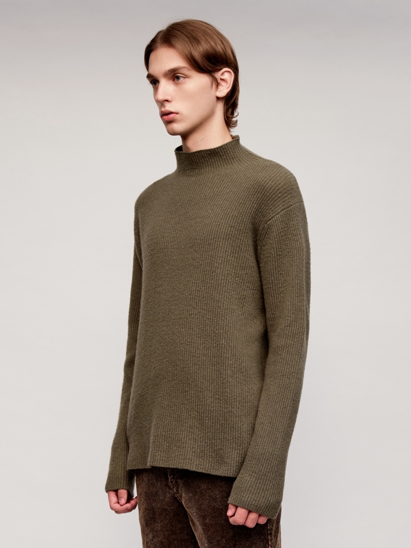 Cashmere Half Neck Sweater_Khaki