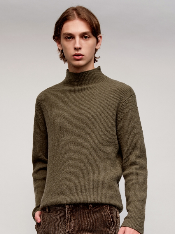 Cashmere Half Neck Sweater_Khaki