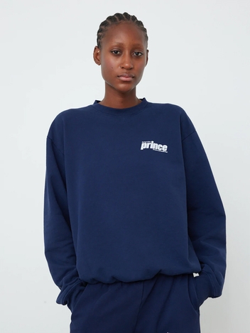 스포티앤리치 X 프린스 SPORTY 크루넥 스웨트셔츠 맨투맨 NAVY WHITE