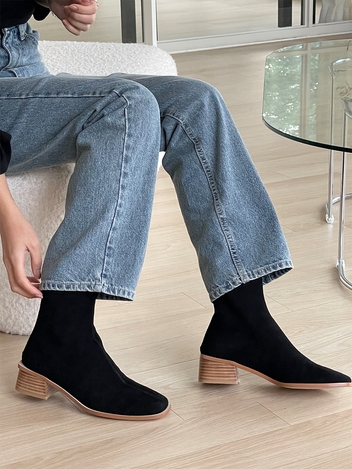 IS_221082 Suede Wood Ankle Boots (3colors)