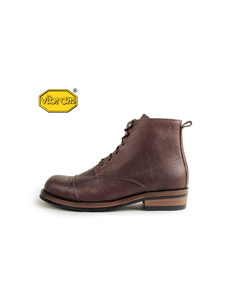 BROWN LEATHER CAP TOE BOOTS