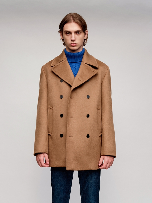 Cashmere Blend Pea Coat_Camel