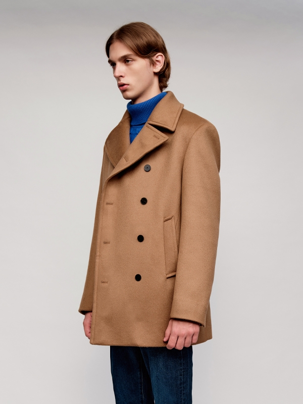 Cashmere Blend Pea Coat_Camel