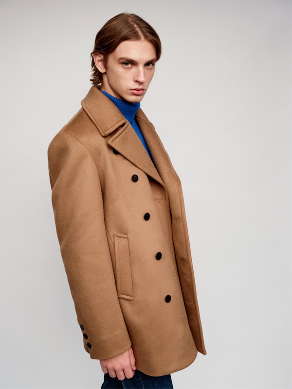 Cashmere Blend Pea Coat_Camel