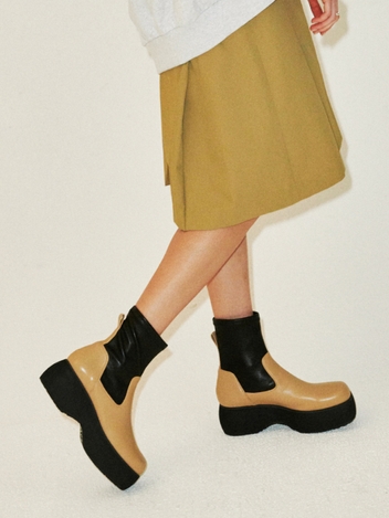 IS_221388 Rug platform boots(Beige)