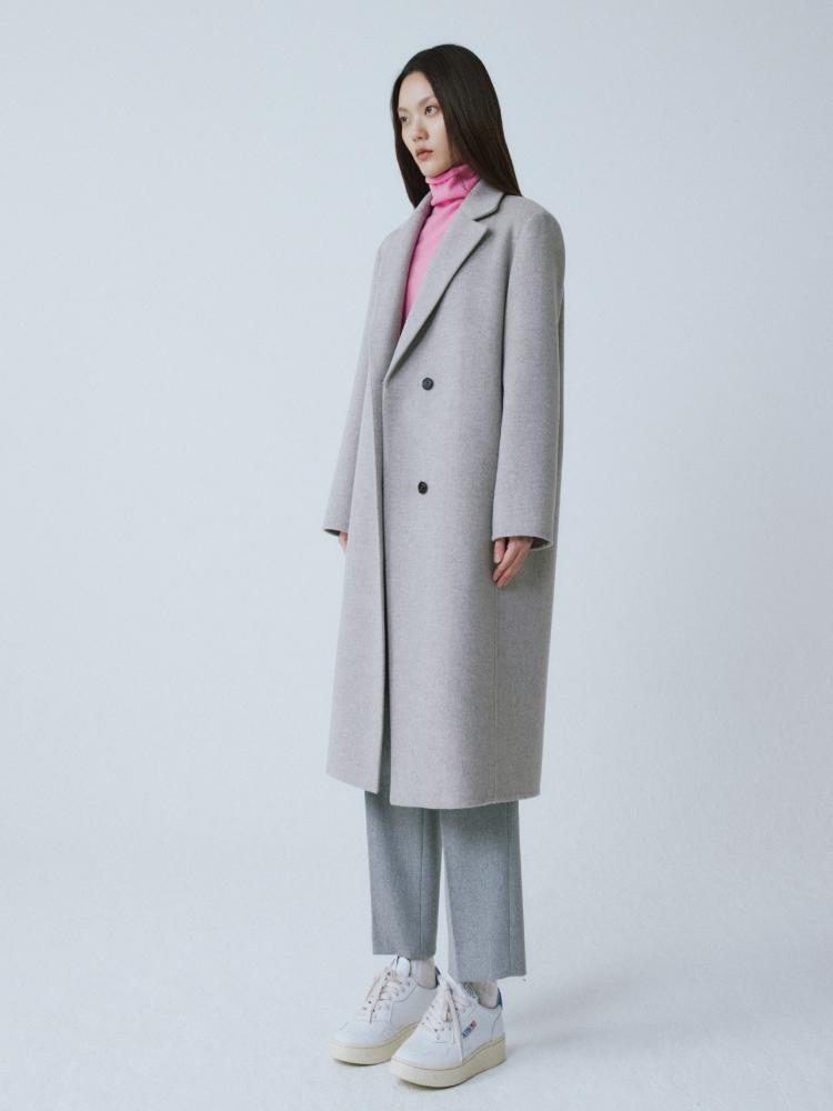 GREY REVERSIBLE WOOL CLASSIC COAT