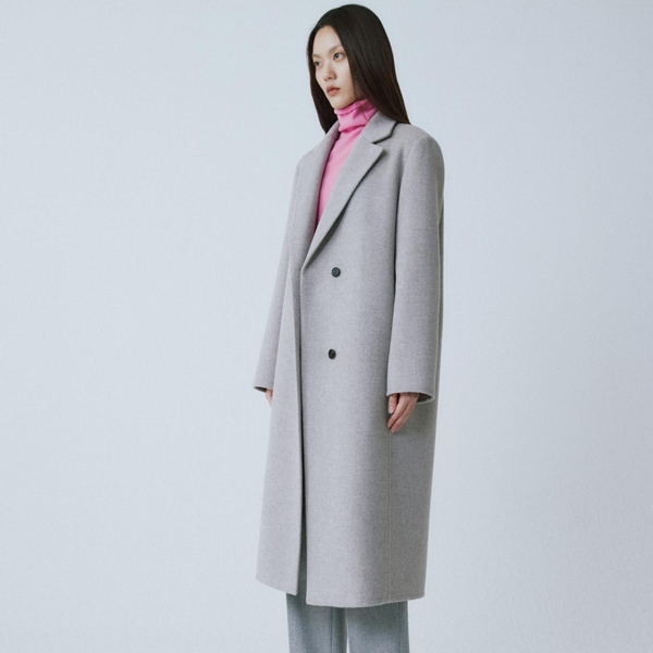 GREY REVERSIBLE WOOL CLASSIC COAT