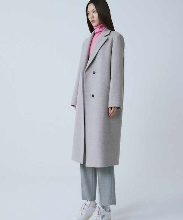 GREY REVERSIBLE WOOL CLASSIC COAT