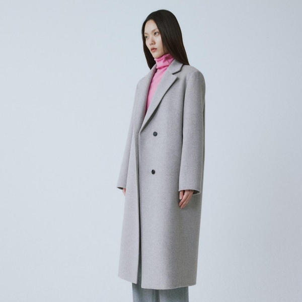 GREY REVERSIBLE WOOL CLASSIC COAT