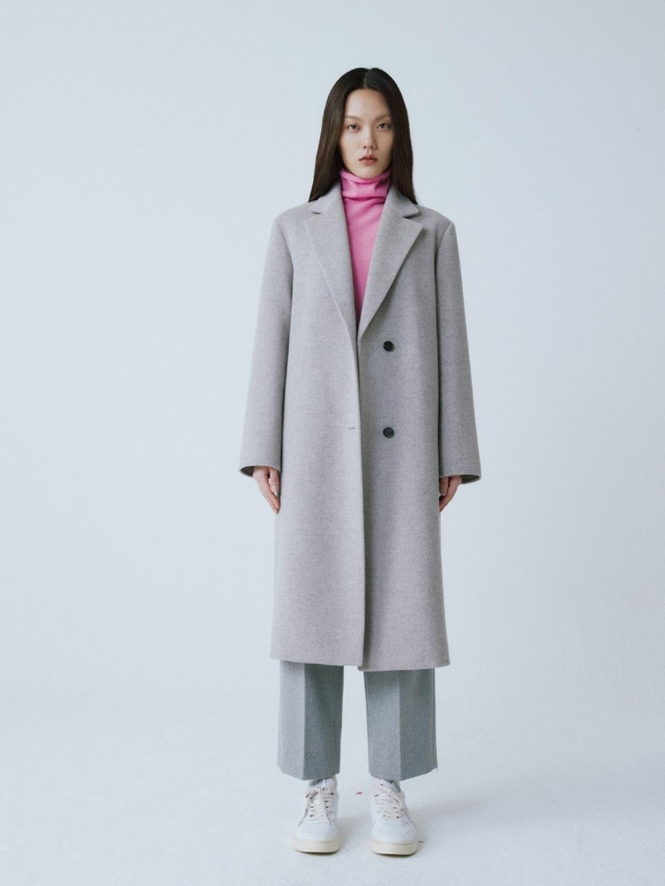 GREY REVERSIBLE WOOL CLASSIC COAT