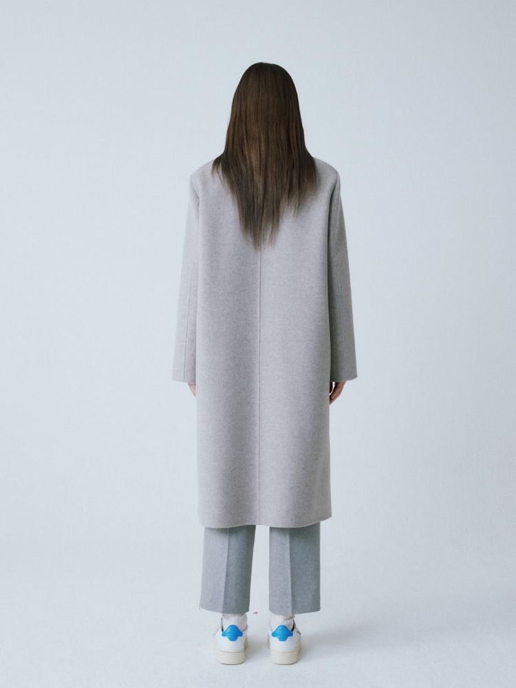 GREY REVERSIBLE WOOL CLASSIC COAT