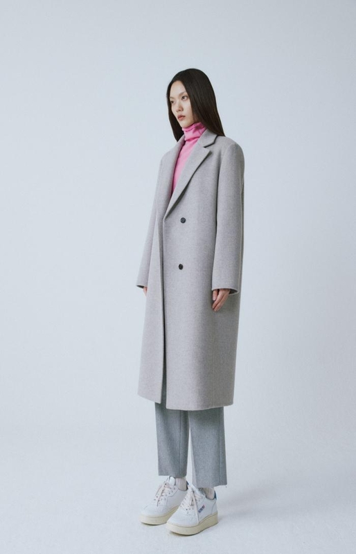 GREY REVERSIBLE WOOL CLASSIC COAT