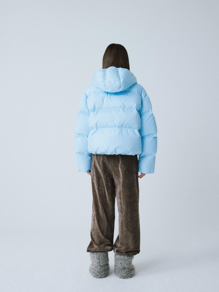 SKY BLUE HOOD DOWN SHORT JUMPER