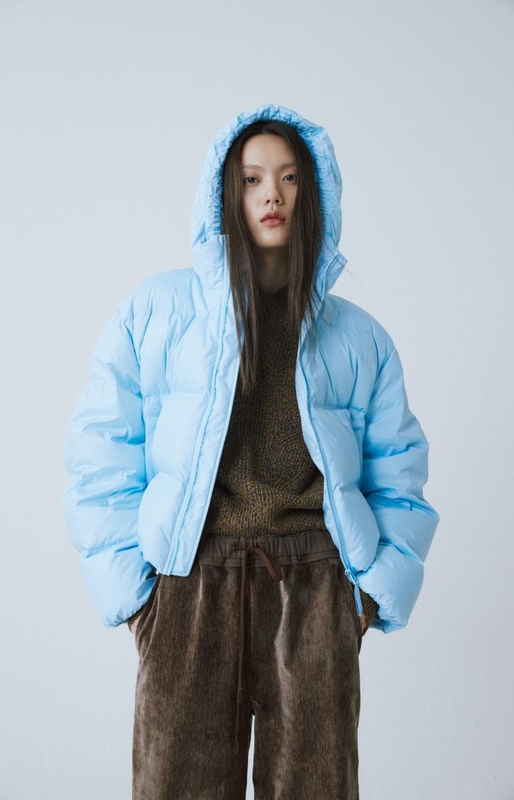 SKY BLUE HOOD DOWN SHORT JUMPER