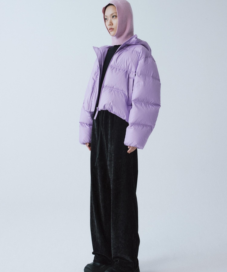 VIOLET HOOD DOWN SHORT JUMPER