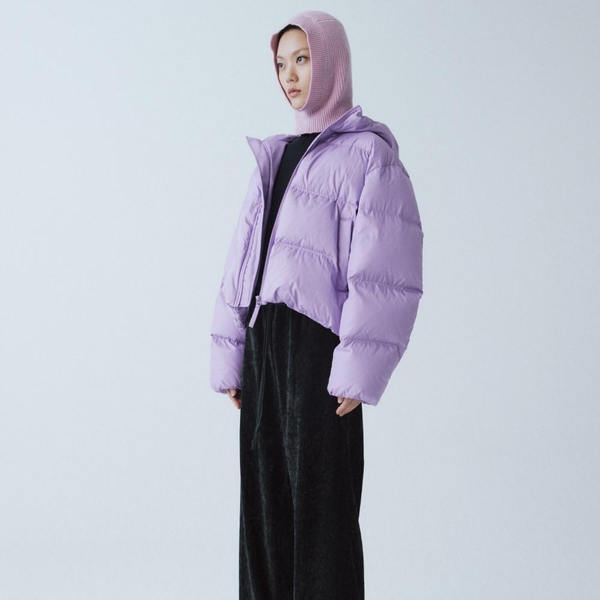 VIOLET HOOD DOWN SHORT JUMPER