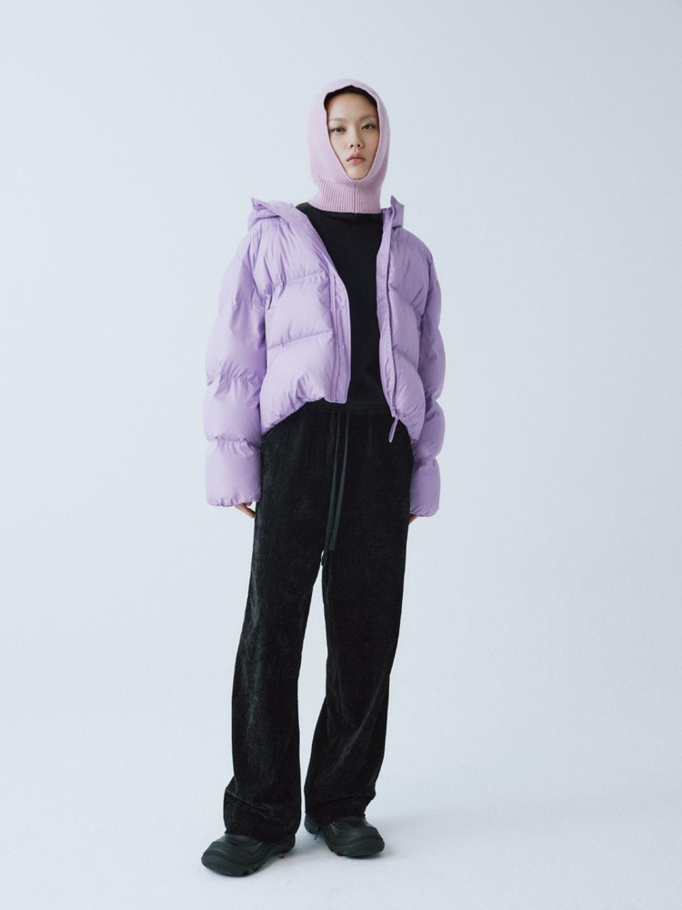 VIOLET HOOD DOWN SHORT JUMPER