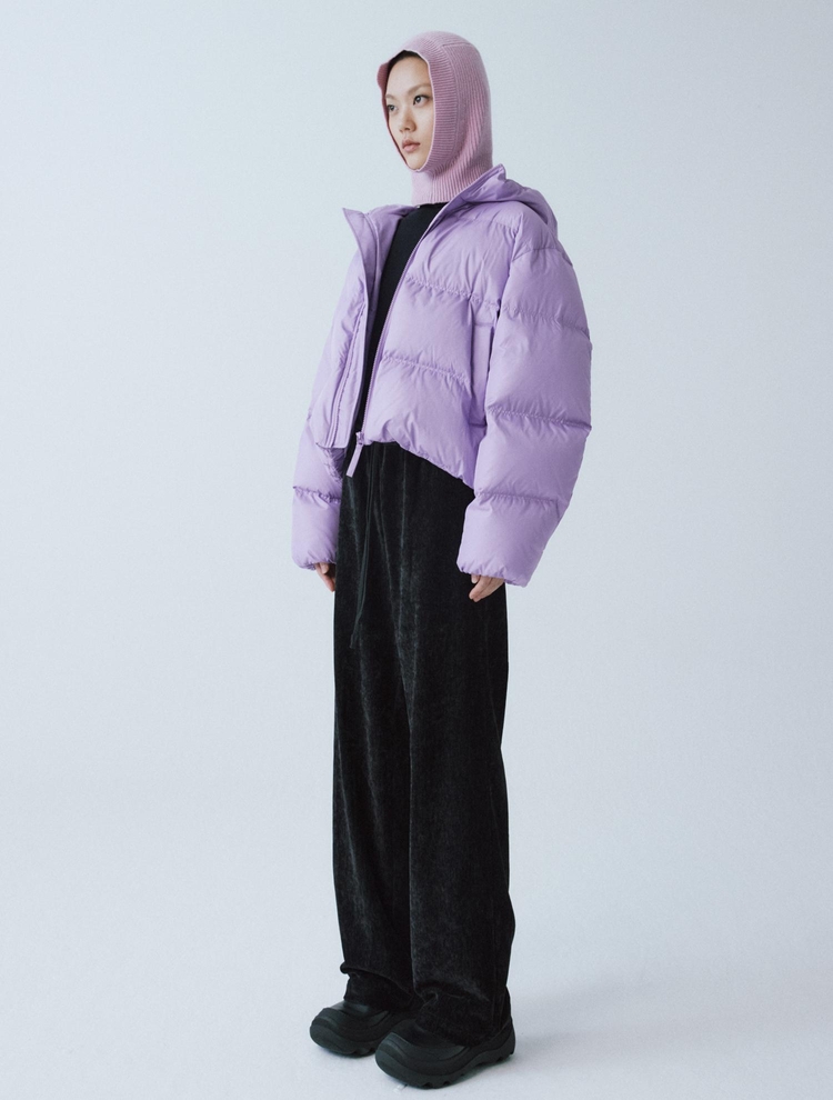 VIOLET HOOD DOWN SHORT JUMPER