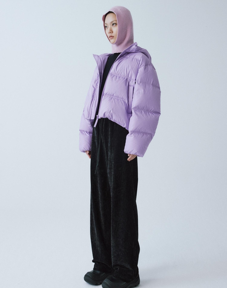 VIOLET HOOD DOWN SHORT JUMPER