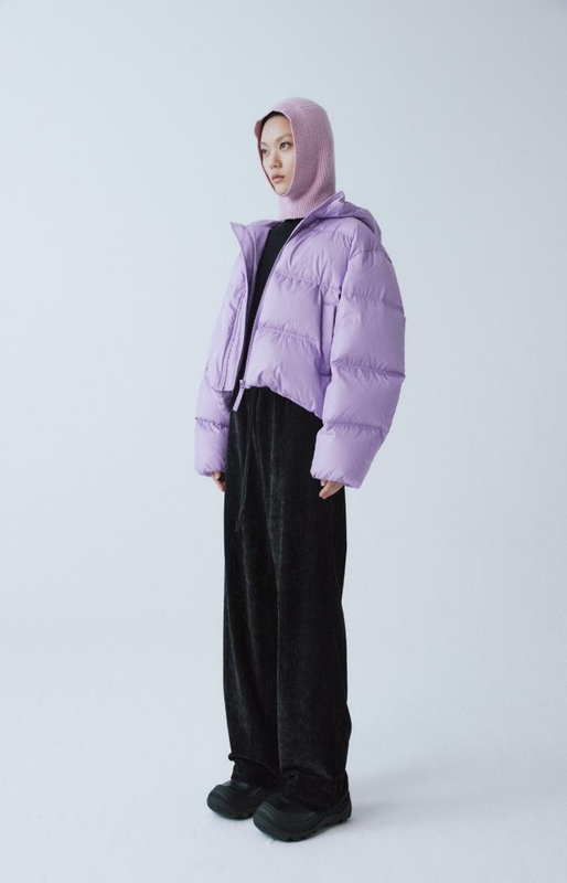 VIOLET HOOD DOWN SHORT JUMPER