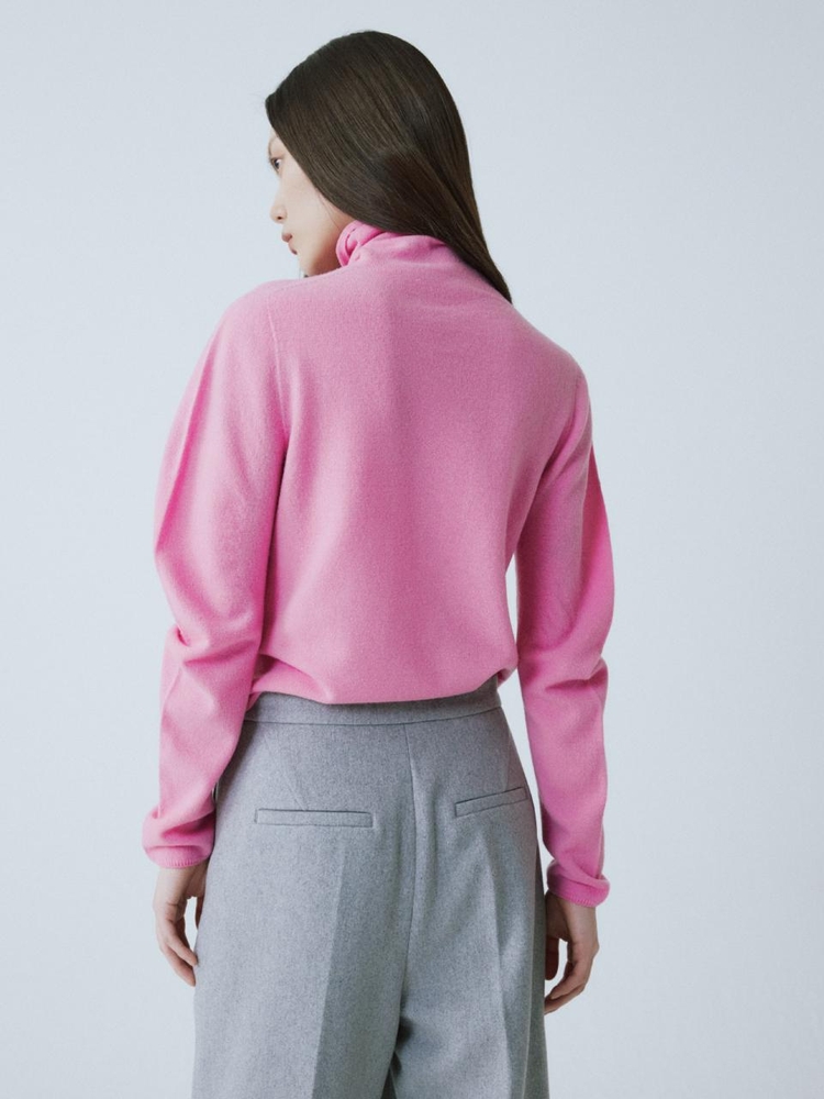 PINK SEAMLESS WOOL SHIRRING TOP