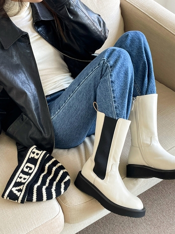 IS_221412 Middle Platform Chelsea Boots (2colors)