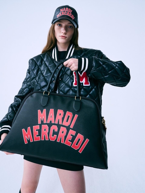 FAUX LEATHER BOSTON BAG LOGO SPORTIF_BLACK