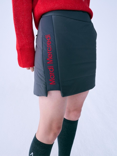 PADDED MINI SKIRT_CHARCOAL