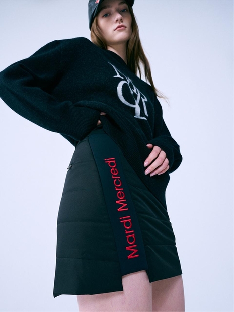 PADDED MINI SKIRT_BLACK