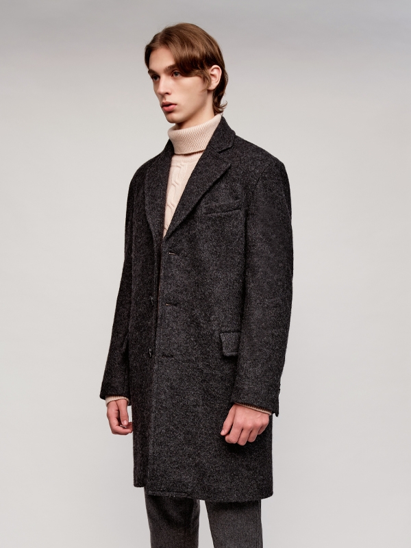 Wool 3-Button Single Coat_Grey