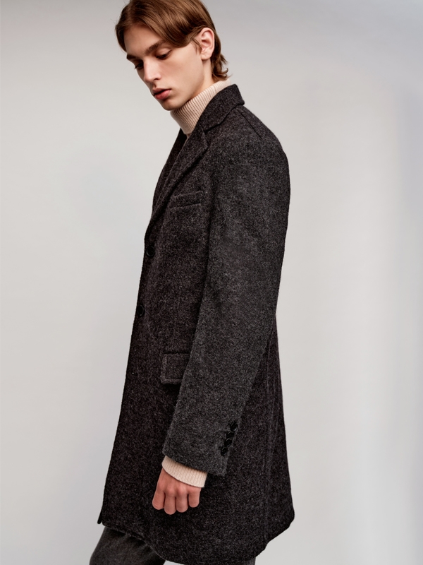 Wool 3-Button Single Coat_Grey