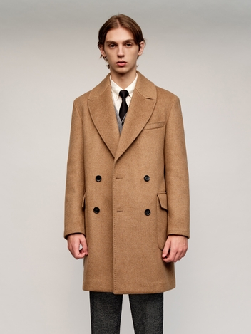 Herringbone Double Coat_Camel