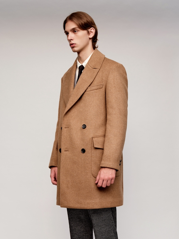 Herringbone Double Coat_Camel