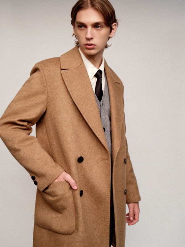 Herringbone Double Coat_Camel