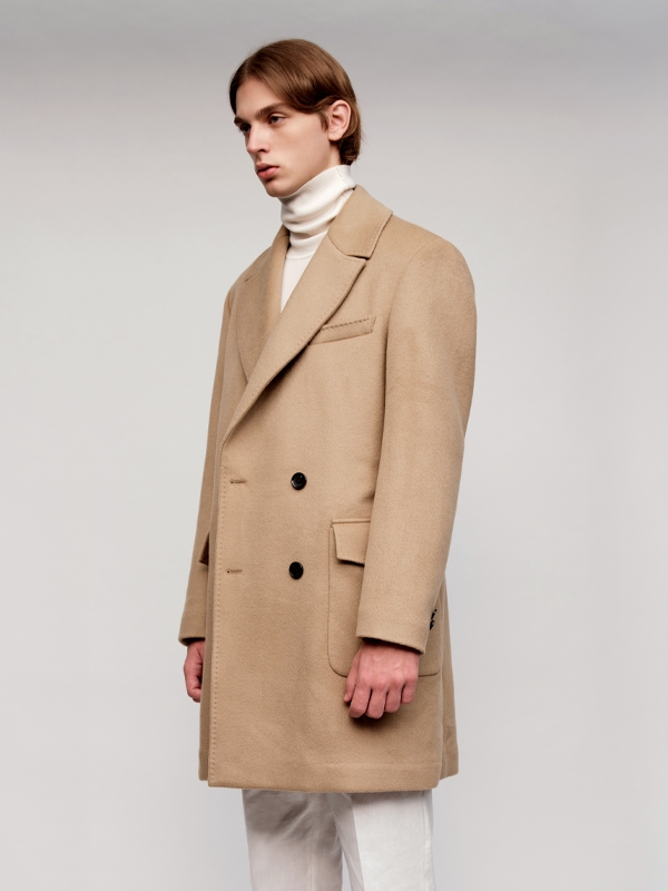 Cashmere Blend Double Coat_Beige