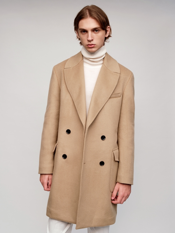 Cashmere Blend Double Coat_Beige