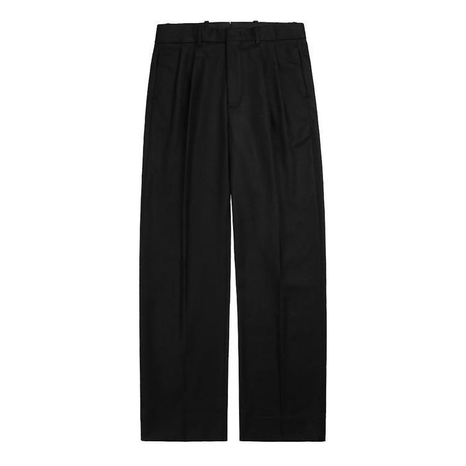 Bonheur Wide Wool Trousers (Black)