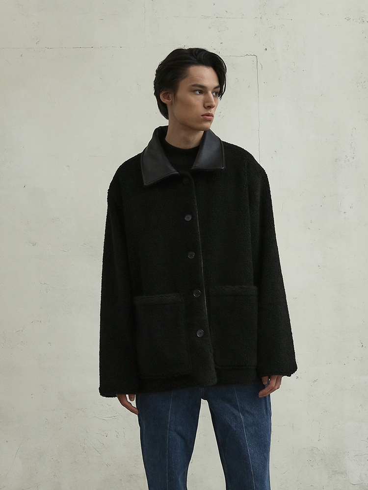 REVERSIBLE SHEARLING JACKET(BLACK)