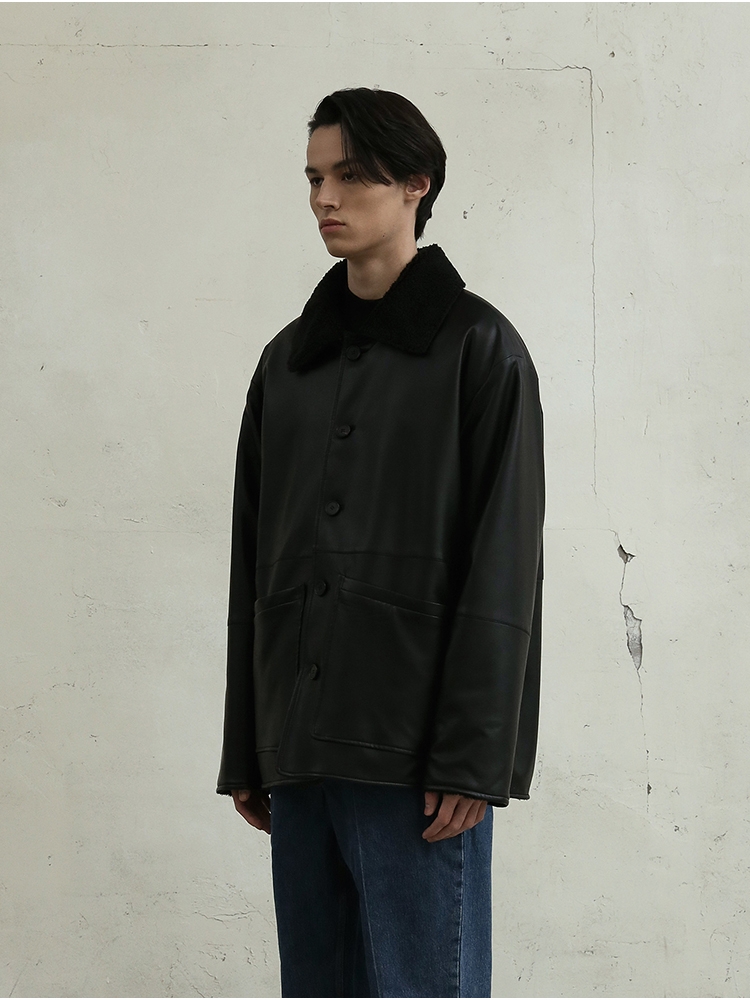 REVERSIBLE SHEARLING JACKET(BLACK)