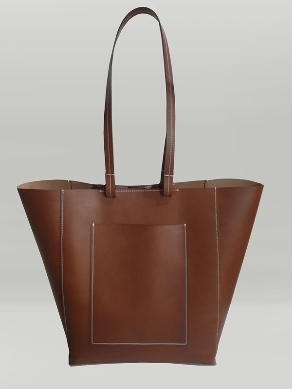 Leather Shopper Bag / Brown