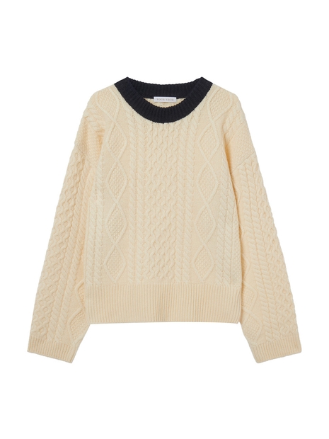 Color Blocked Cable Knit VC229OPO006M