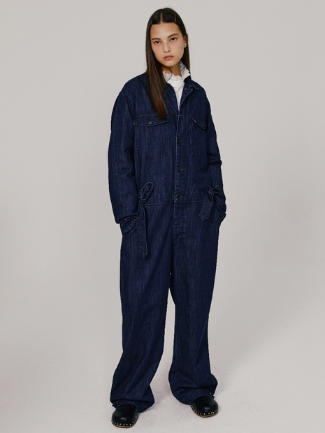 Becky Button Denim Jumpsuit VC229OJU003M