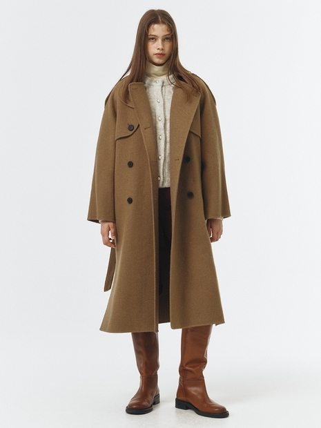 Trench Style Belted Long Coat VC229OCT008M