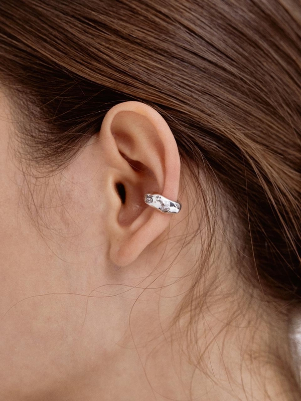 (SILVER925) Rough Cubic Chips Earcuff EC1932