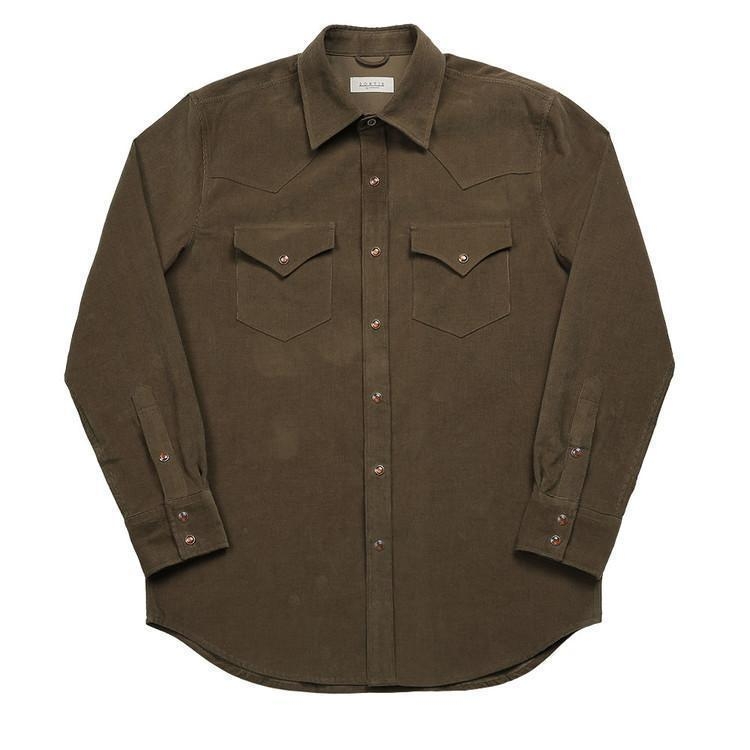 035 Corduroy Western Shirts (Mocha Brown)