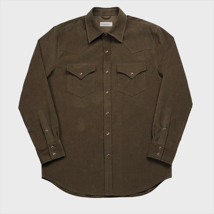 035 Corduroy Western Shirts (Mocha Brown)