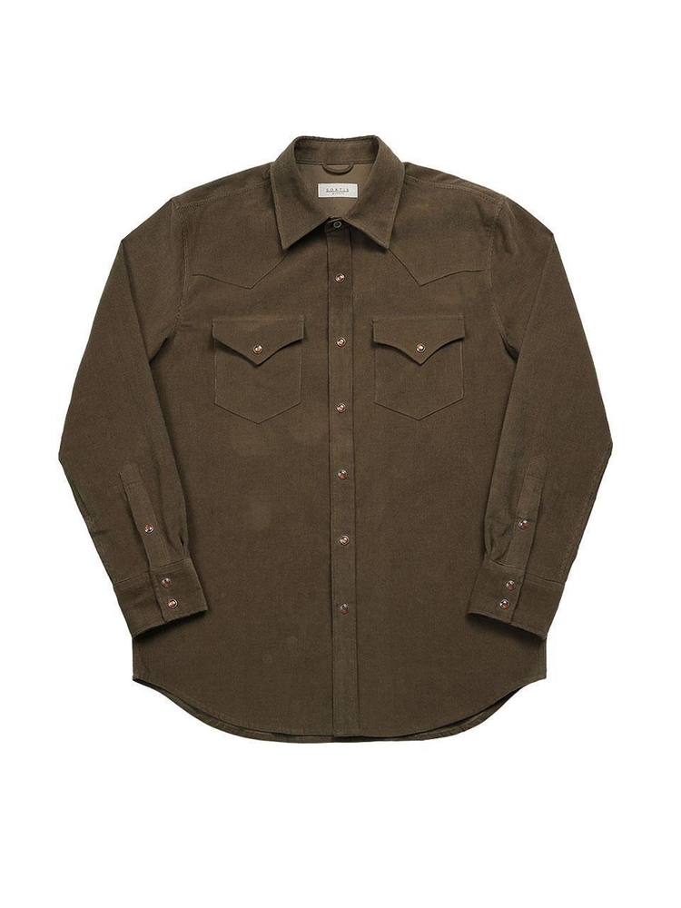 035 Corduroy Western Shirts (Mocha Brown)