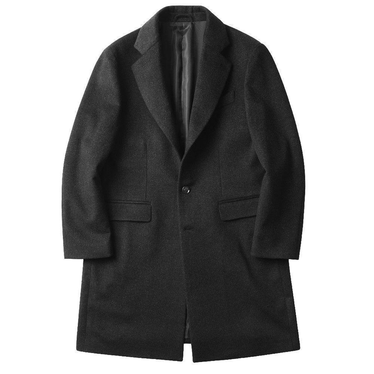 Wool Single Chester Coat (Dark Gray)