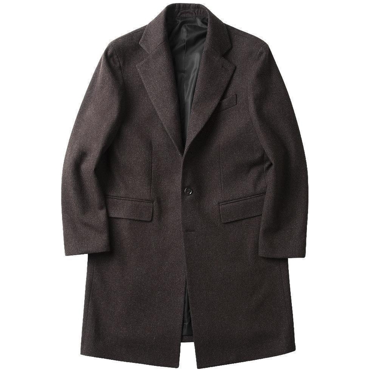 Wool Single Chester Coat (Brown)